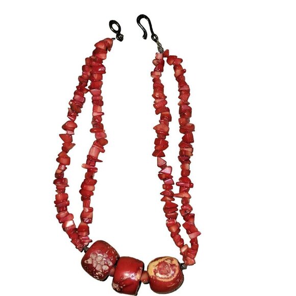 Red Coral Necklace 18" - Picture 3 of 3